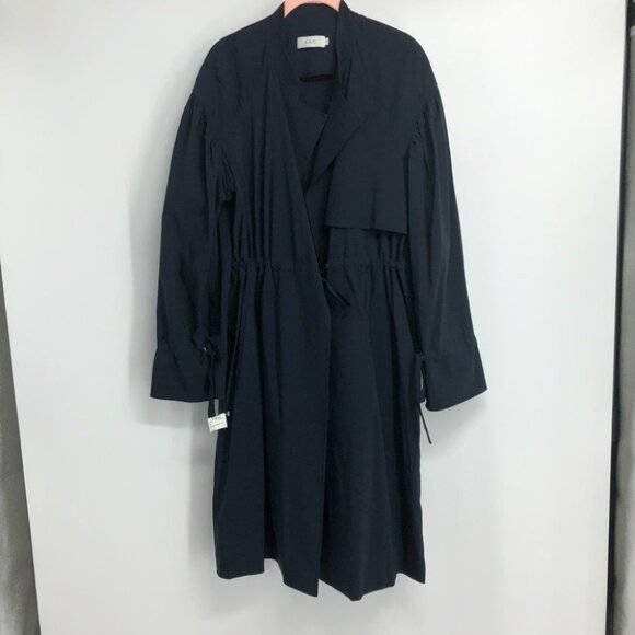 A.L.C.  Bristol Trench wool blend drawstring coat in Midnight navy blue size 10 - Picture 4 of 16
